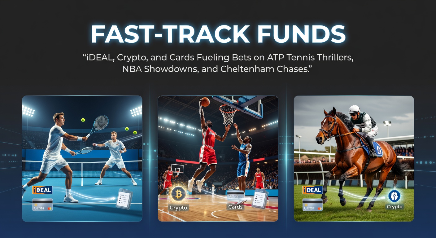 Spannende ATP-tennismatch met spelers in actie op gravelbaan, terwijl een smartphone met betalingsapp op de voorgrond staat, symboliserend snelle iDEAL-transacties tijdens live weddenschappen