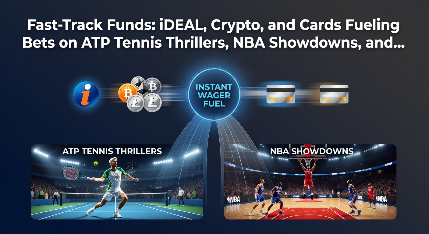 Crypto-wallet op een scherm naast een NBA-basketbalwedstrijd met spelers in sprong, illustrerend hoe bitcoin-transacties weddenschappen op live scores versnellen tijdens spannende play-offs