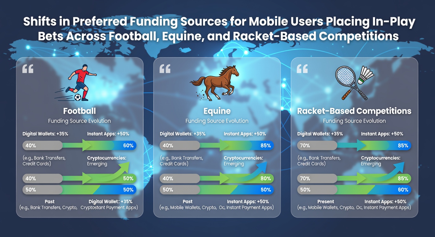 Mobiele gebruikers die live in-play weddenschappen plaatsen op voetbal, paardensport en racketcompetities met diverse betaalmethoden